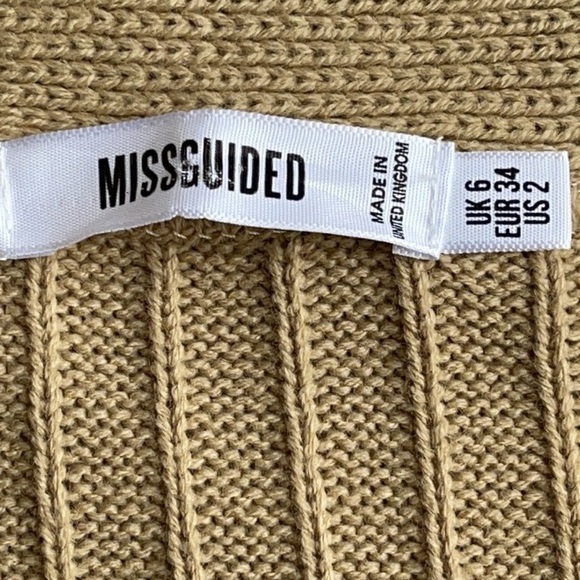 SOLD// MISSGUIDED Tan Belted Long Cardigan - Picture 4 of 11